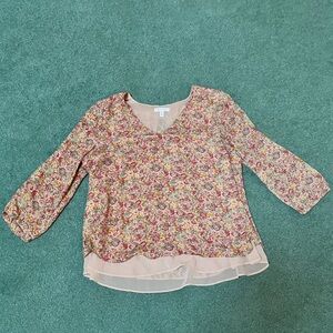 LC Lauren Conrad | Chiffon Floral Top | Size L